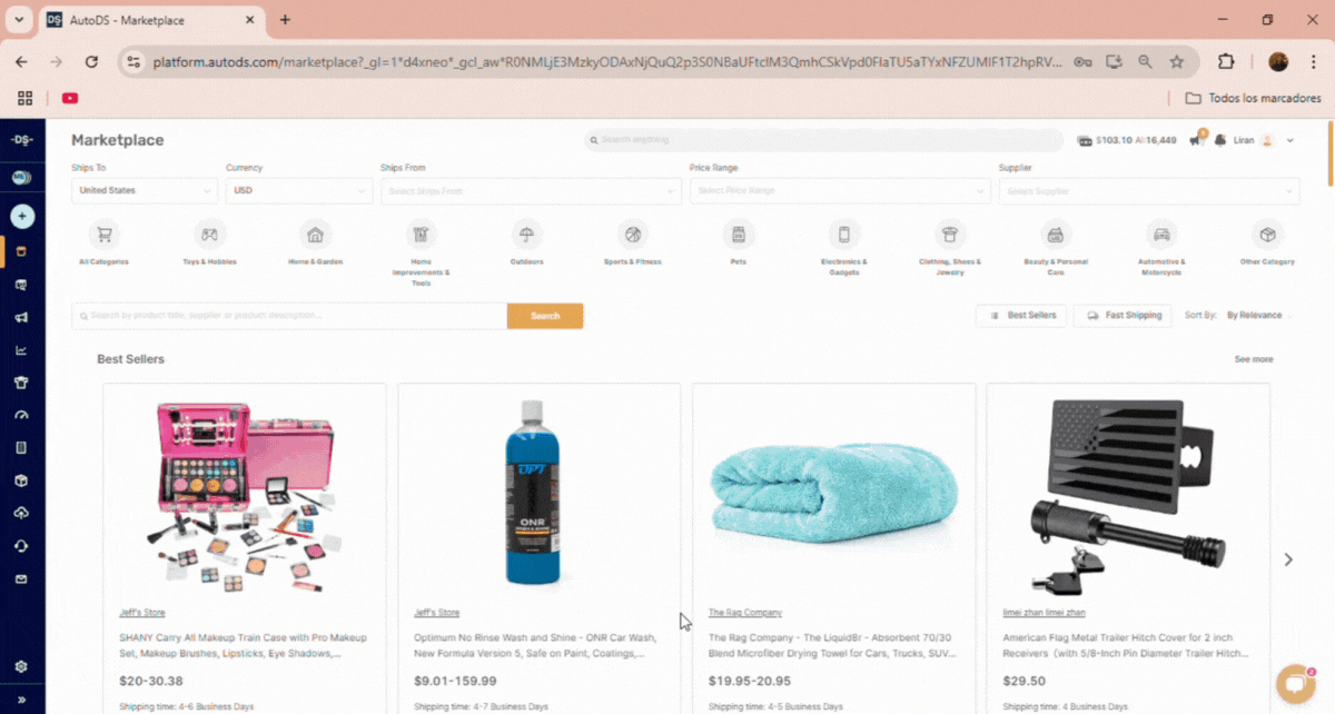 How to add a new store on AutoDS's main page Step 1 and 2