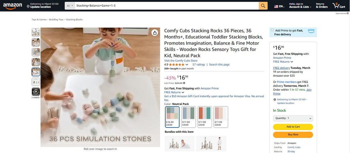 Stacking Balance Game Educational Toy