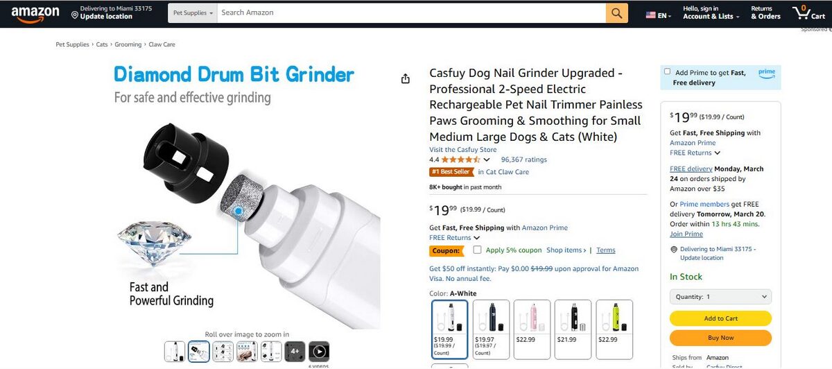 pet nail grinder grooming tools dropshipping