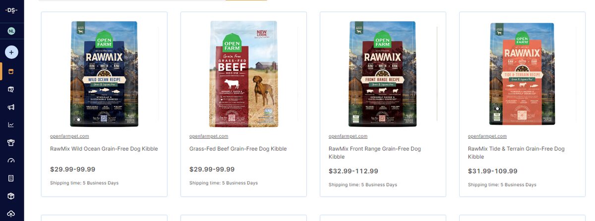 AutoDS listing for Raw Food