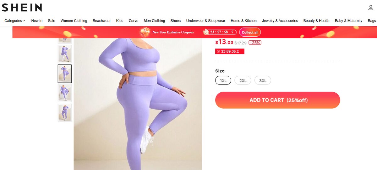 Athleisure & Plus-Size activewear on Shein