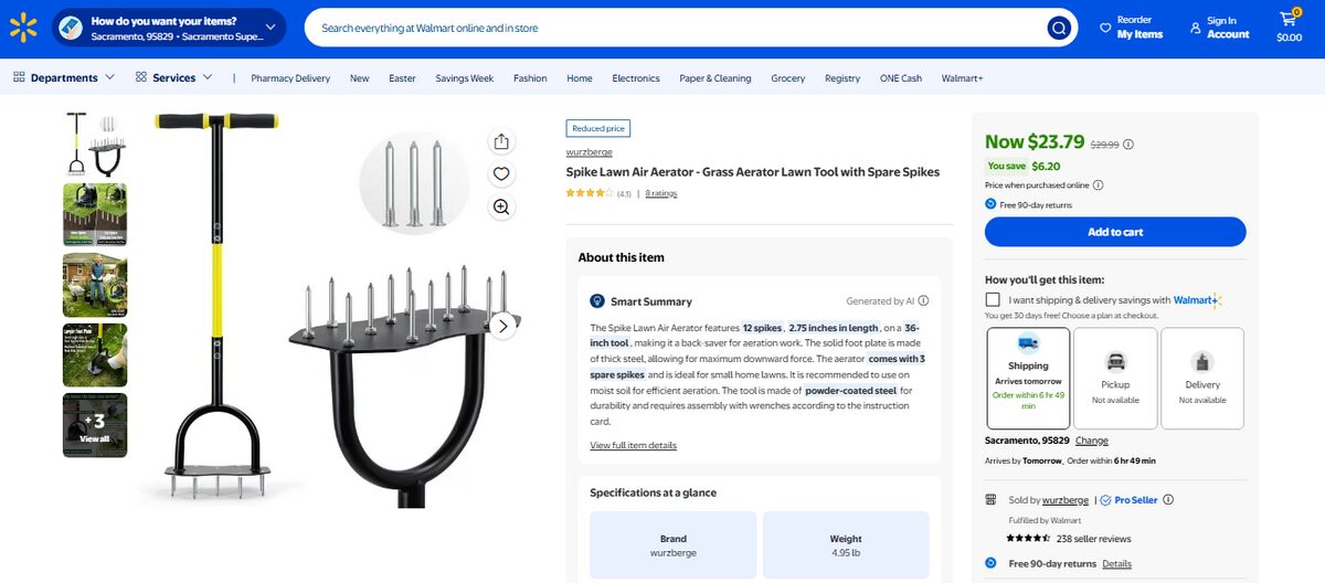 Walmart Aerator Lawn gardening tools and plant accessories