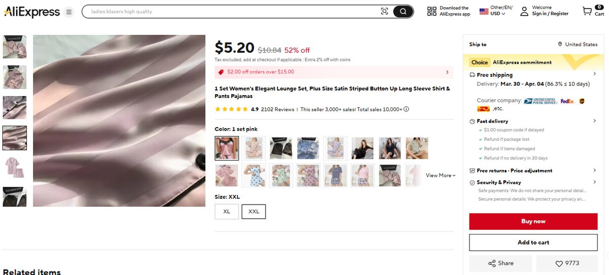 Loungewear & Pajama Sets on AliExpress