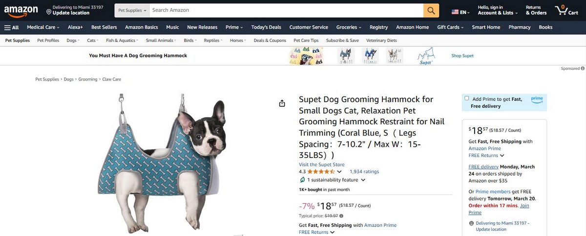 Pet Hammock grooming tools for dropshipping