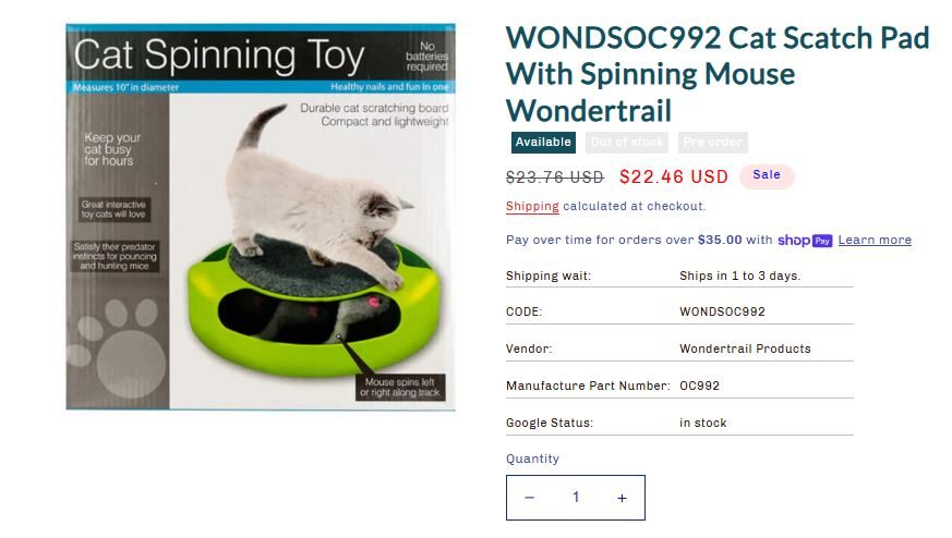 Interactive Cat Toys Products To Dropship Seller Website