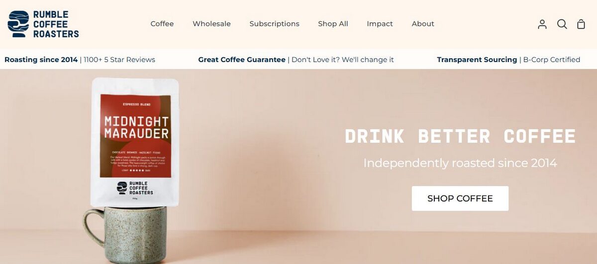 Australian Supplier Rumble coffee