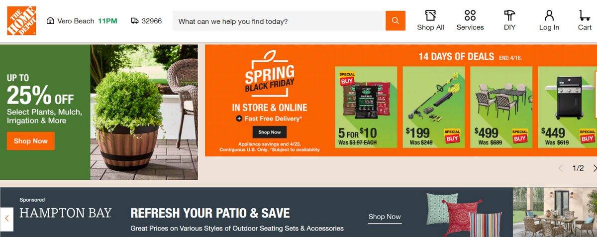Home Depot Homepage
