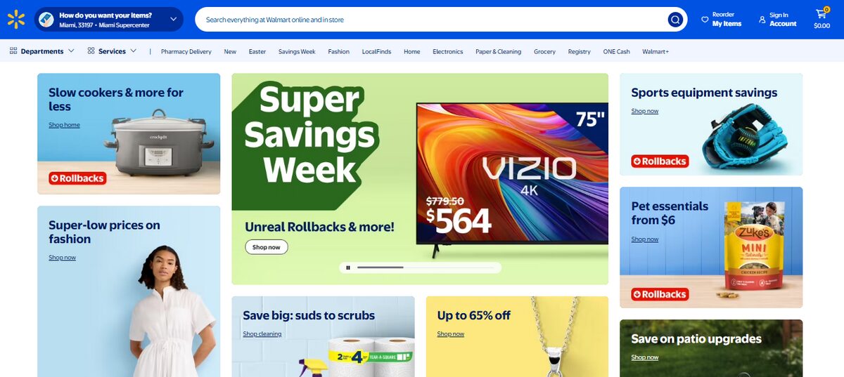 Walmart Main Page