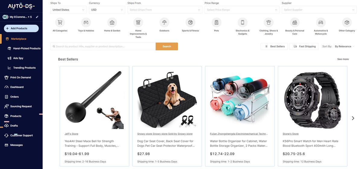AutoDS Marketplace And Private Free Dropshipping Suppliers