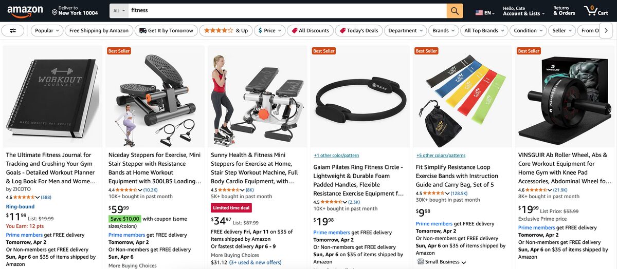 Amazon Fitness Equipment For Dropshipping in Q2