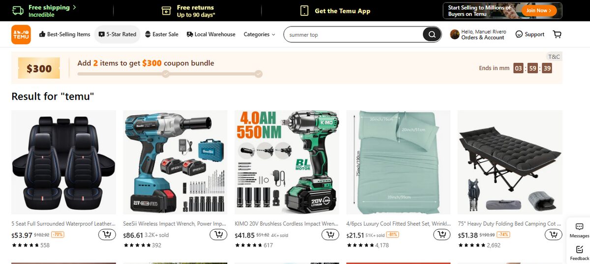 Temu china wholesale supplier