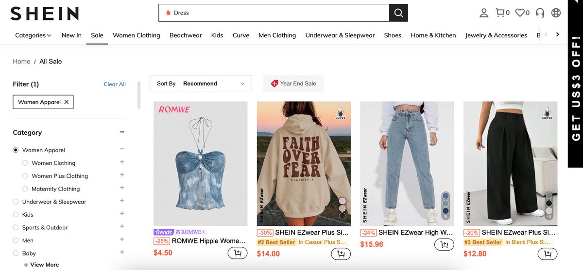 Shein Clothing And Accessories