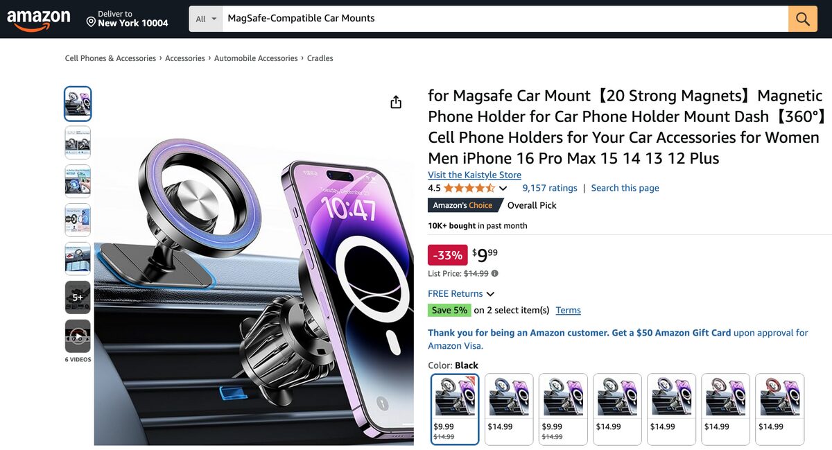 MagSafe-Compatible Car Mounts Amazon