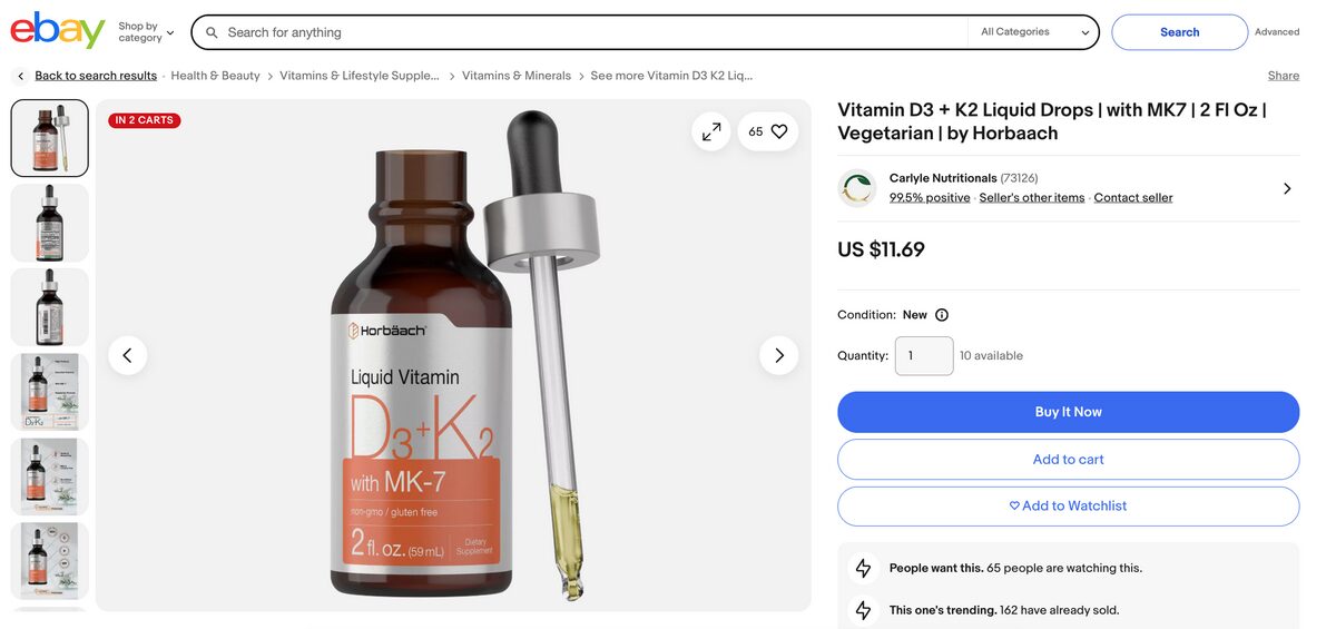 Vitamin D3 + K2 Drops eBay