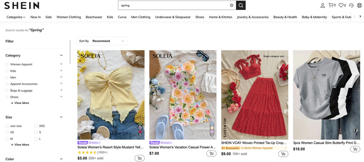 Spring Fashion & Accessories Shein Dropshipping