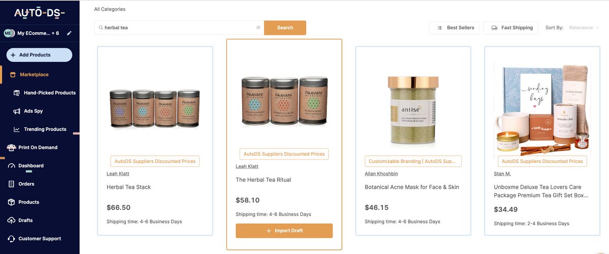 AutoDS private suppliers