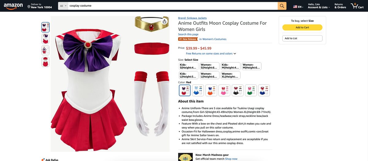 Amazon Cosplay Costume