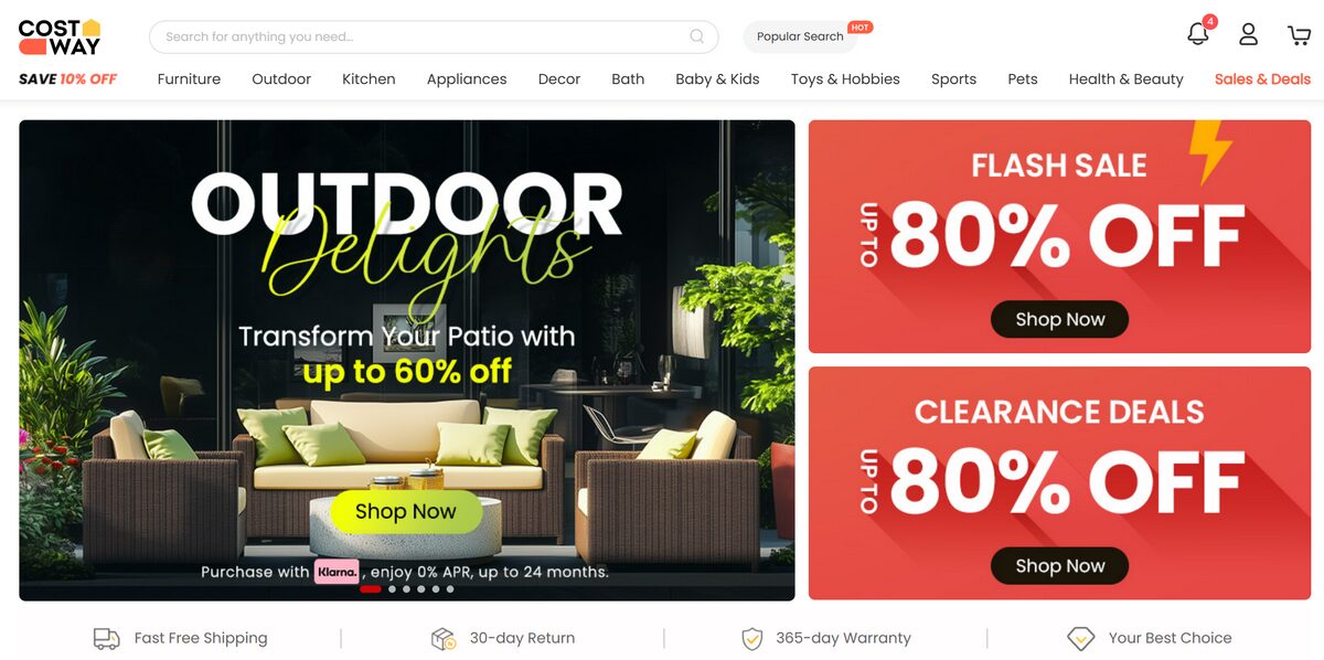 Costway dropshipping suppliers white label luxury