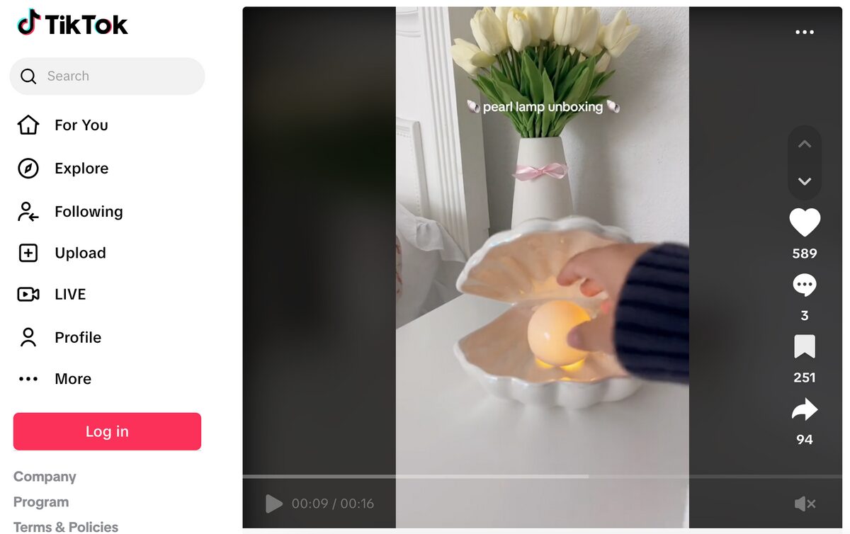 Cute Shell LED Night Light TikTok Ad