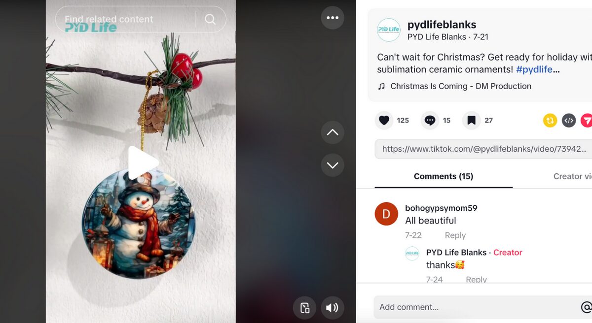 TikTok POD Ornaments