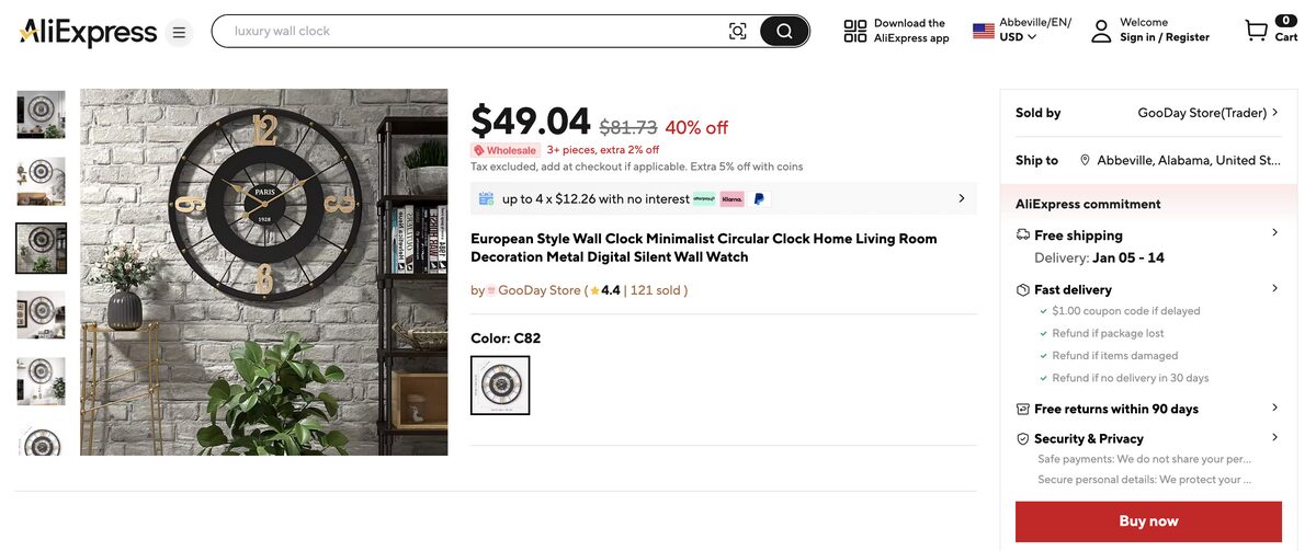 Vintage Style Metal Wall Clock AliExpress