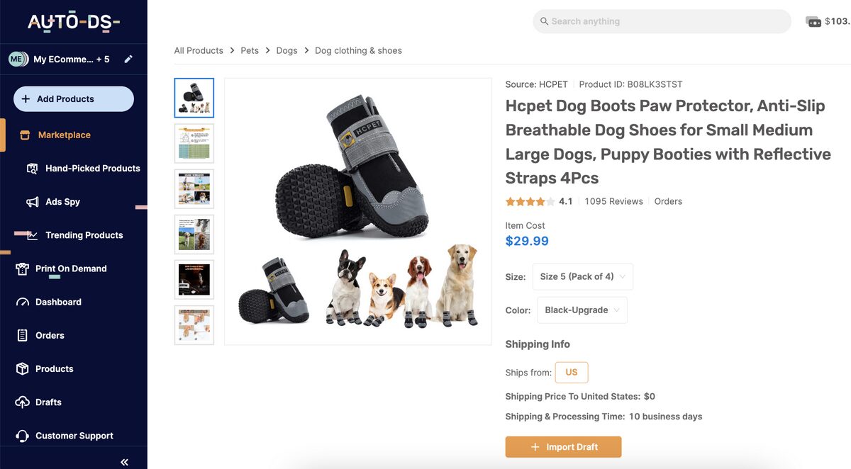 Dog Hiking Boots And Waterproof Paw Protectors AutoDS