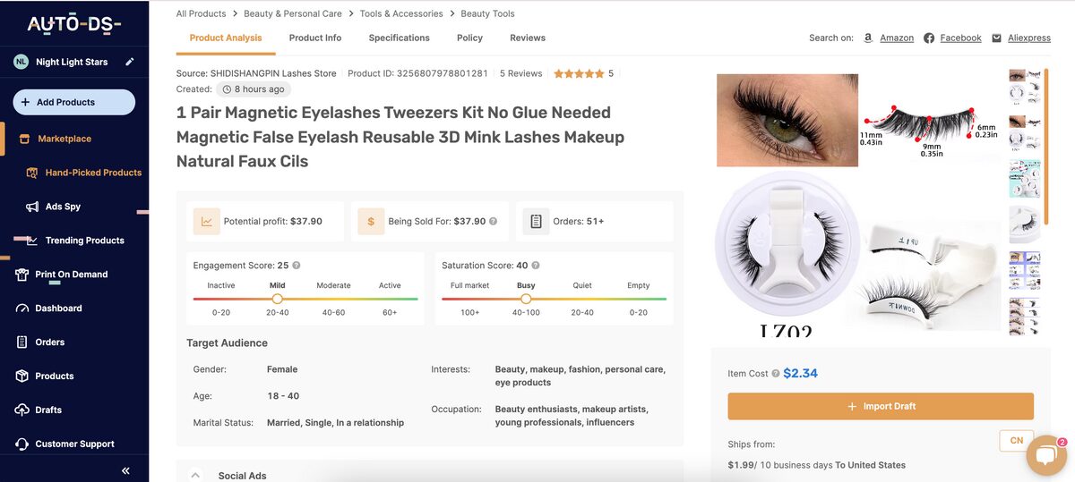 Magnetic Eyelashes AutoDS Hand-Picked Products Dropshipping Makeup