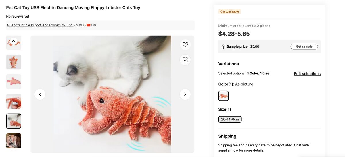 Moving Floppy Lobster Cat Interactive Toys Dropshipping