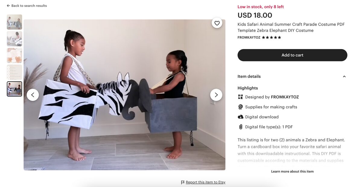 DIY costumes and accessories etsy dropshipping