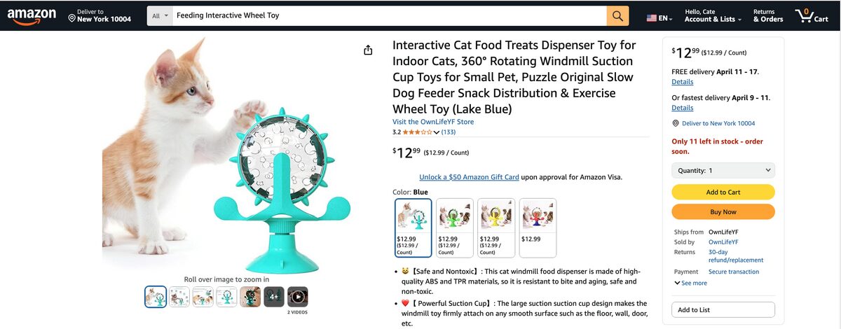 Feeding Interactive Wheel Amazon Dropshipping Pet Toys