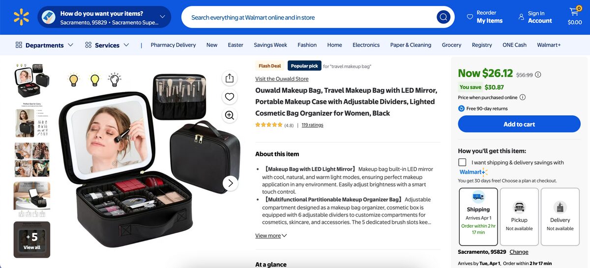 Makeup Organizer Case Walmart Dropshipping