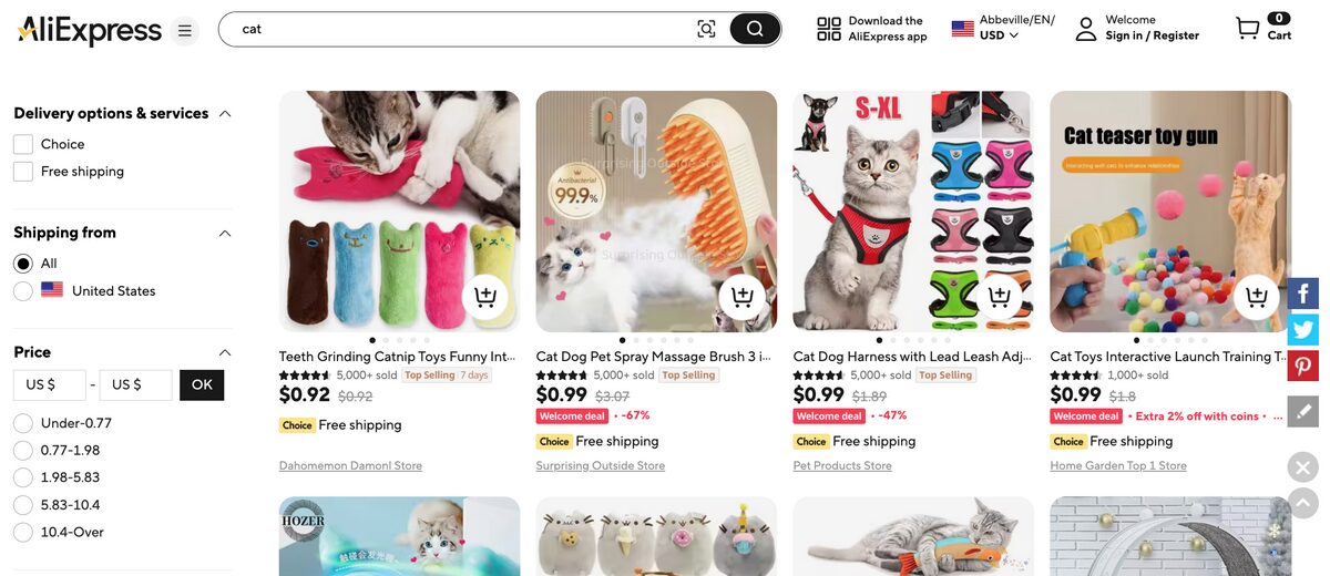 AliExpress Cat Items Dropshipping