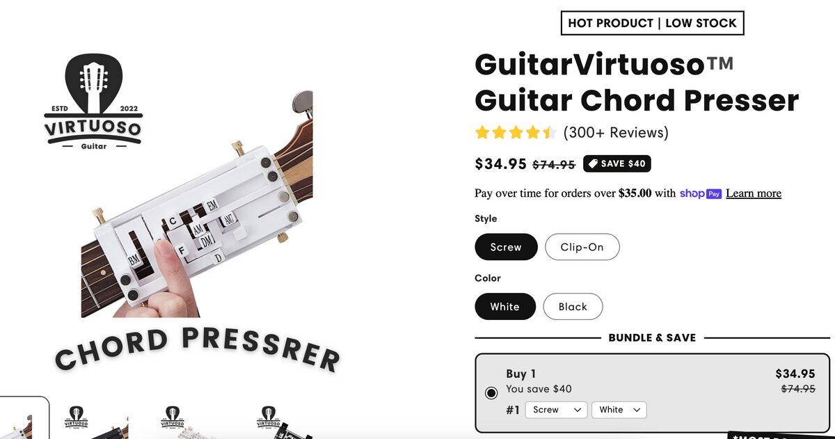 Guitar Practice Tool Seller's Website