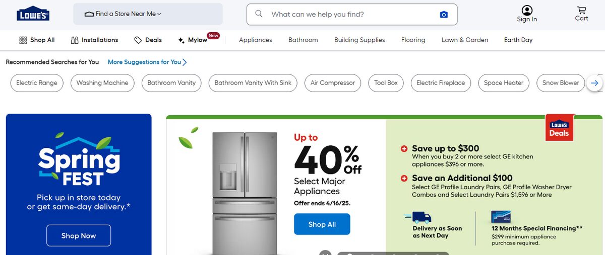 Lowes Homepage