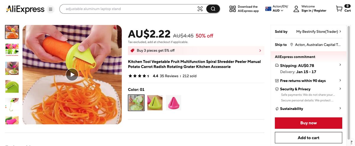 Vegetable Spiralizer AliExpress for Dropshipping