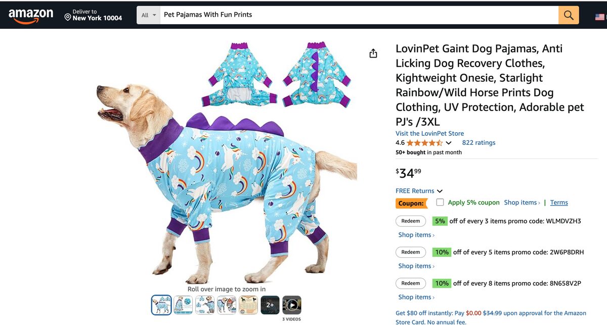 Pet Pajamas With Fun Prints Amazon