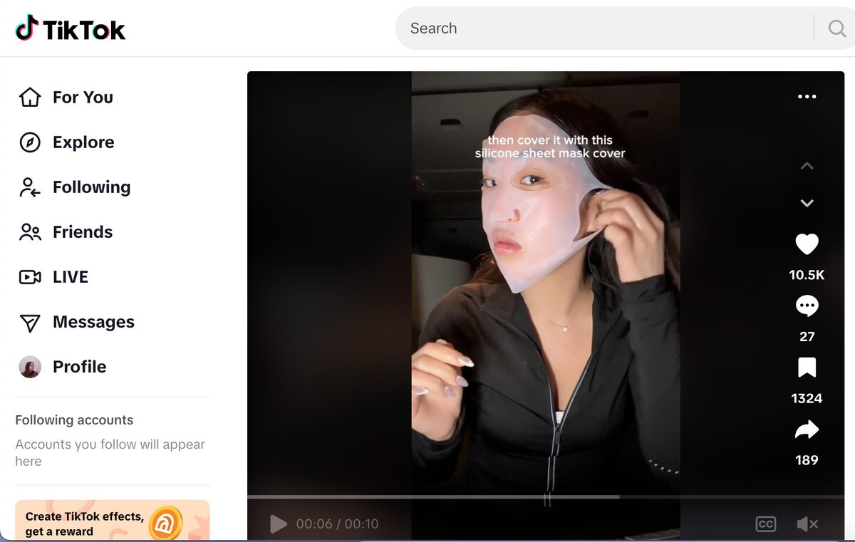 Silicone Mask TikTok Ad