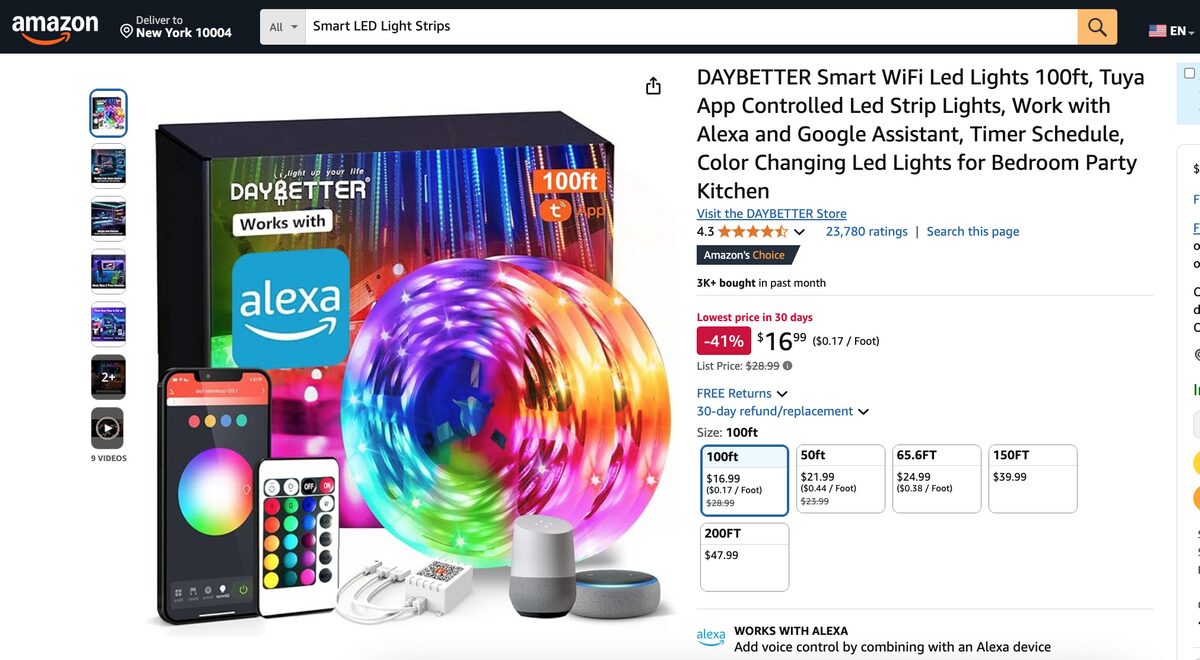 Amazon Smart LED Light Strips Dropshipping