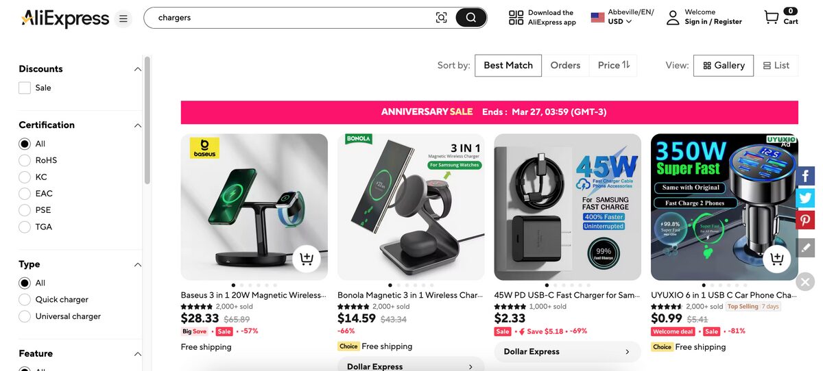 AliExpress Tech And Mobile Accessories Dropshipping Supplier