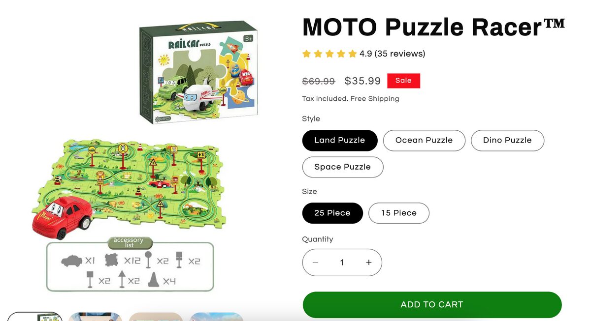 Children’s Rail Car Jigsaw Puzzle Toy Seller's Website