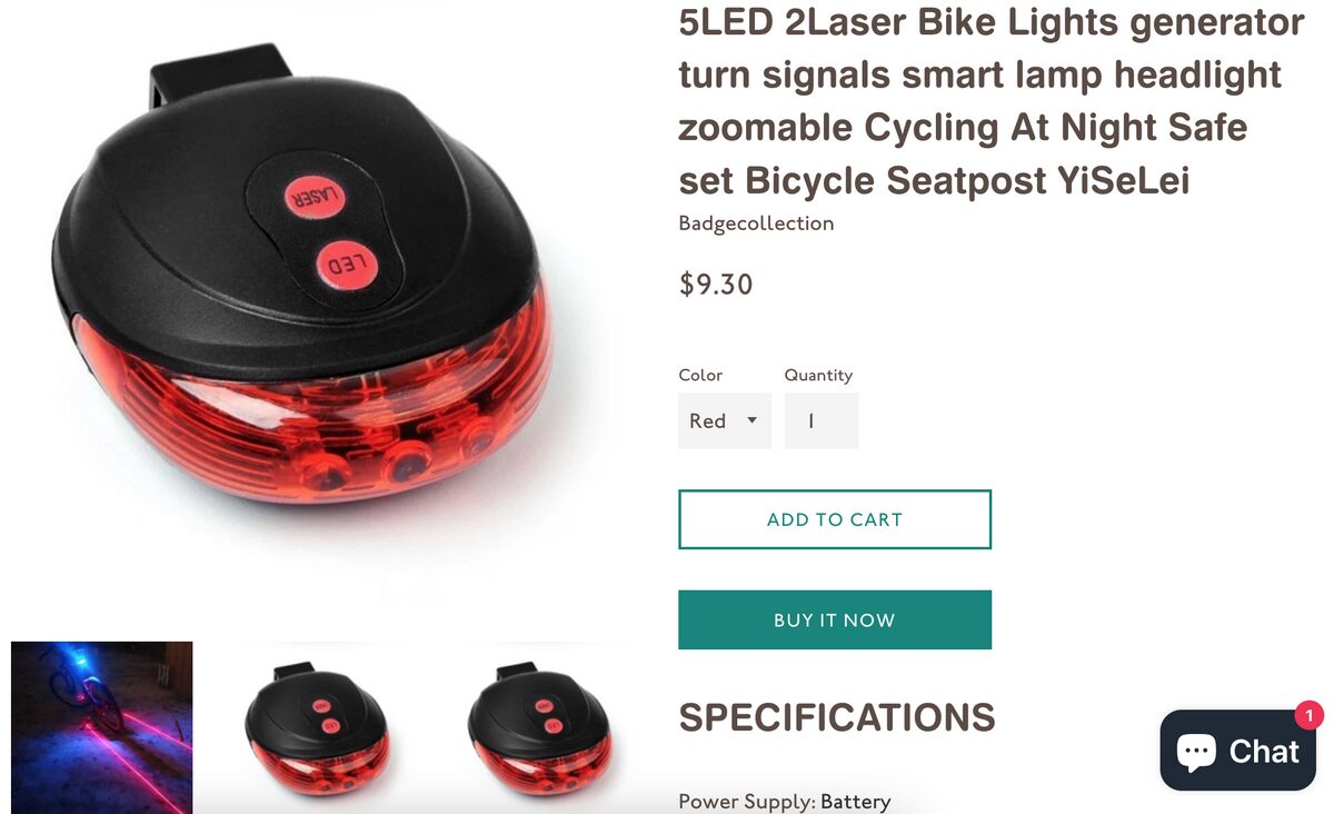 LED Waterproof Cycling Taillight Seller's Website