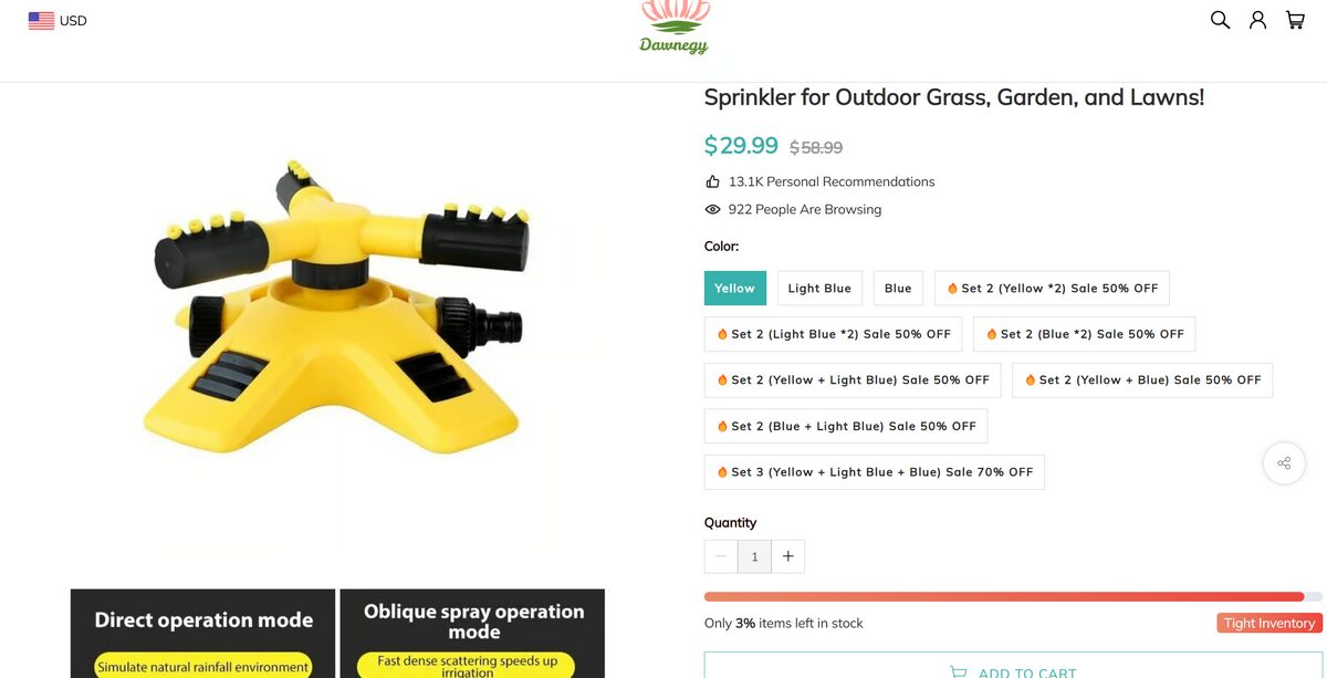 360 Degree Automatic Rotating Sprinkler best items to dropship in may 2025