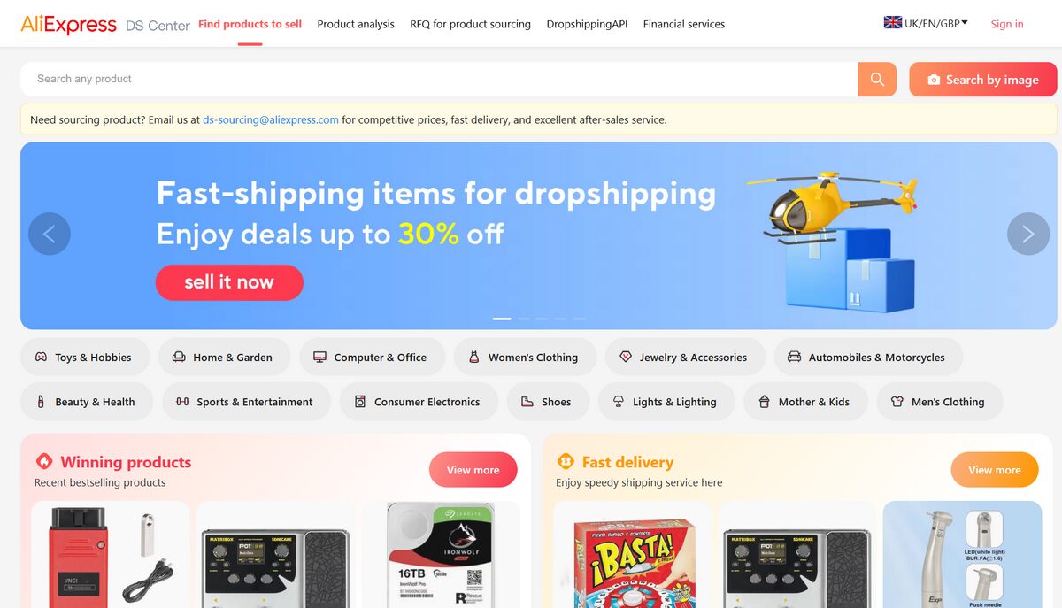 aliexpress dropshipping uk center