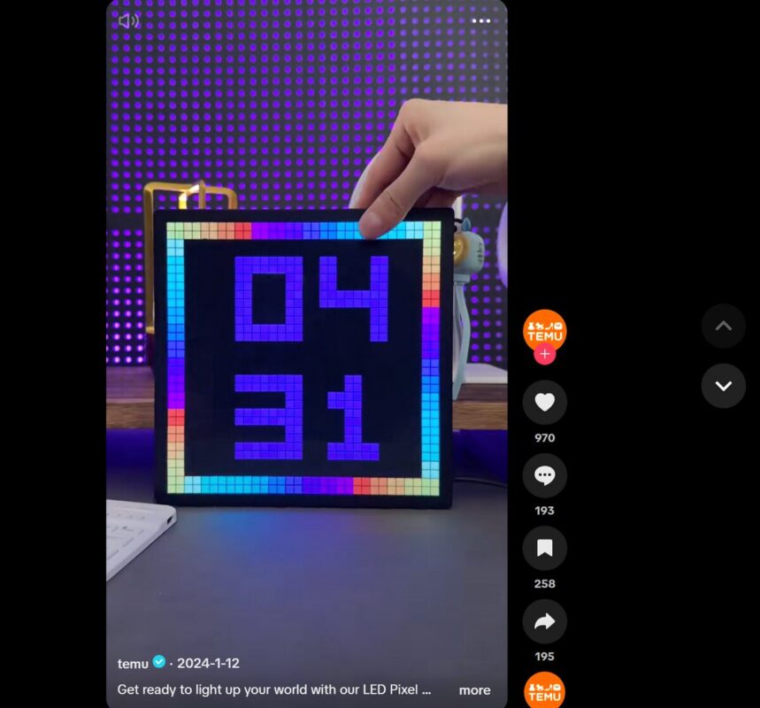 DIY Smart LED Pixel Display TikTok ad
