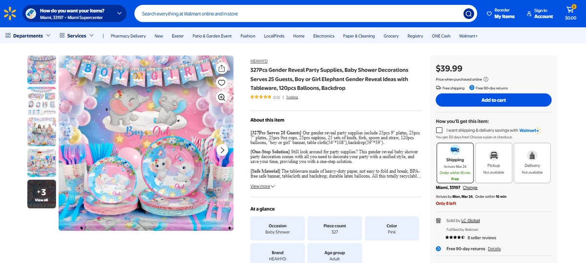 Baby Shower Tableware for dropshipping