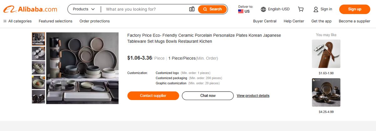 Minimalist Tableware On Alibaba
