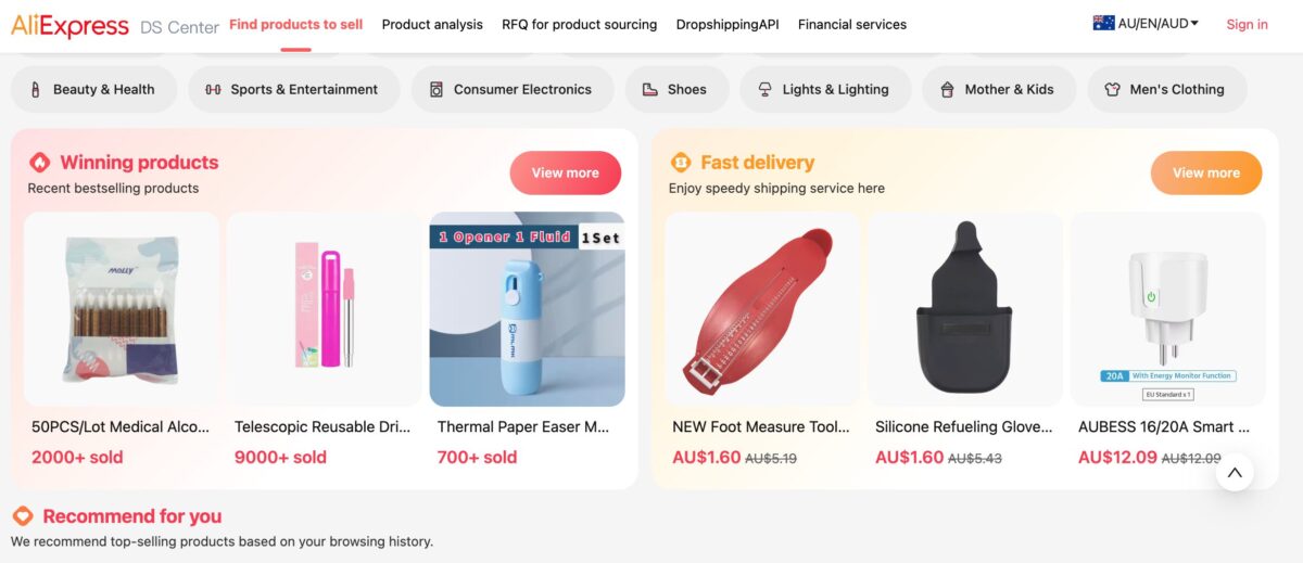 AliExpress dropshipping center