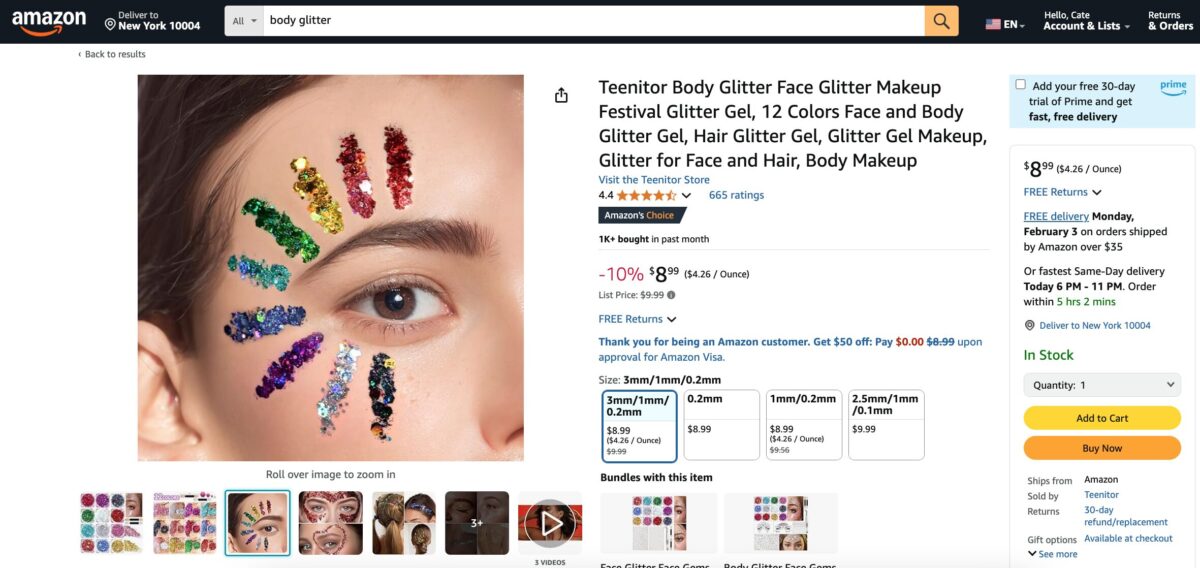 dropshipping body glitter