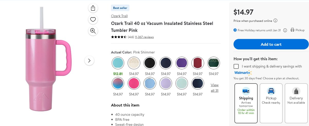 Stainless steel tumbler