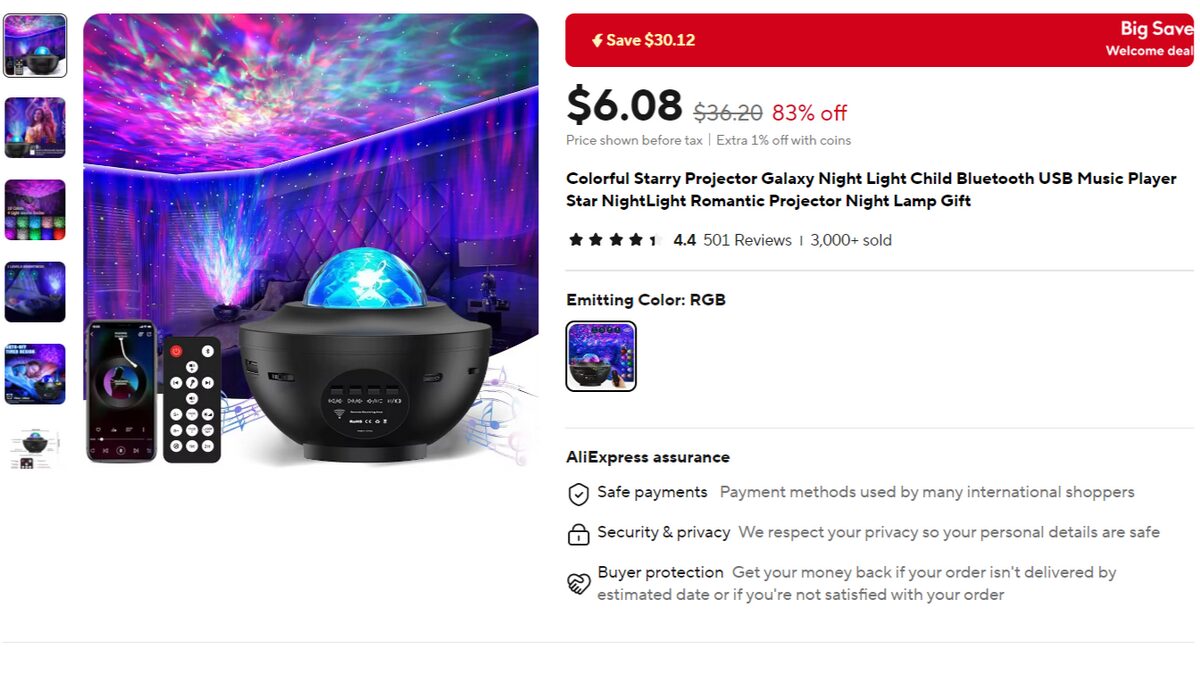 TikTok dropshipping best-seller Starry projector light